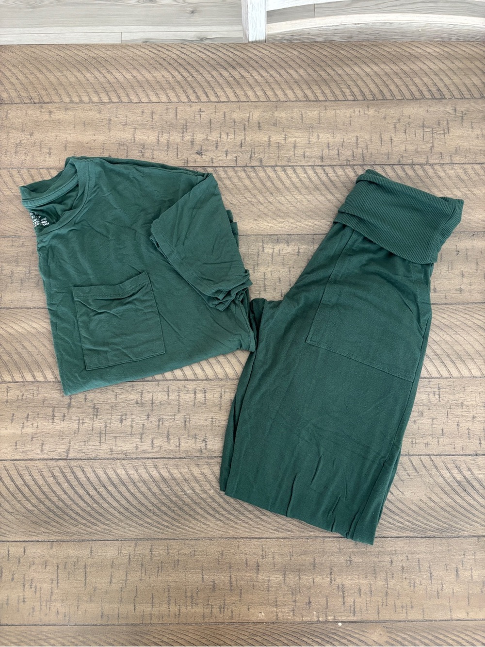 aerie Forest Green Ribbed Waistband Lounge Pants & matching top